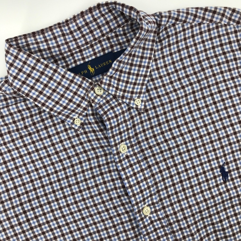Ralph Lauren Shirt Mens Large Check Long Sleeve Button Up Casual - Picture 1 of 8